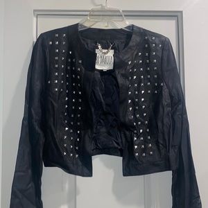 BB Dakota Leather Studded Jacket Women's size Small